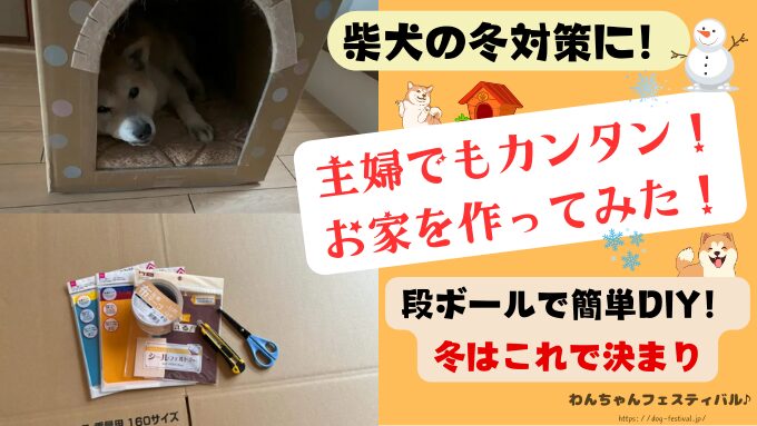 柴犬　冬対策　おすすめ　体験談　感想　ブログ　レビュー　段ボール　DIY